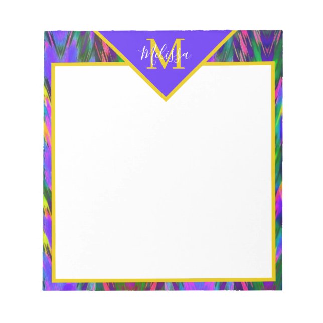 Bloco De Notas Tribal Chevron brilhante personalizado (Frente)