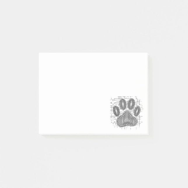 Bloco De Notas Tribal Dog Paw Imprimida Em Fundo Distinto (Frente)