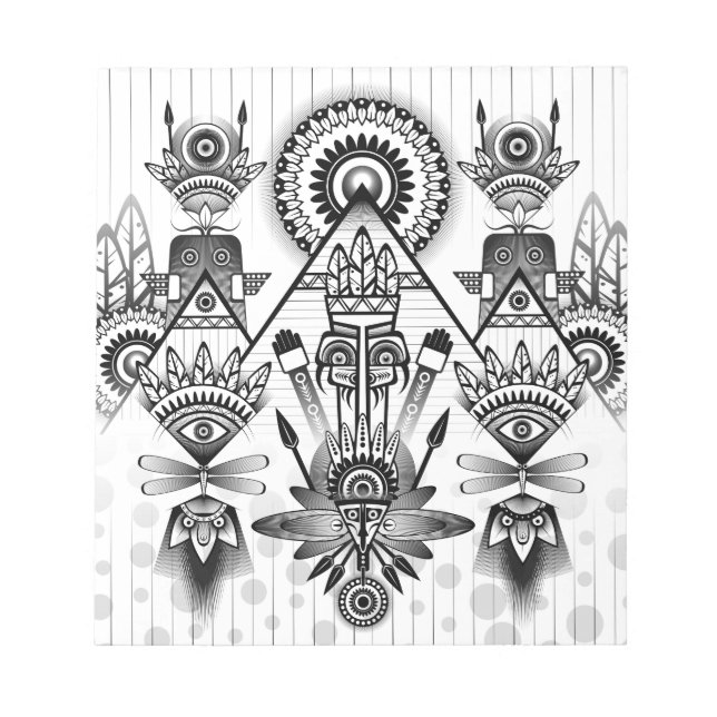 Bloco De Notas Tribal Nativo abstrato (Frente)
