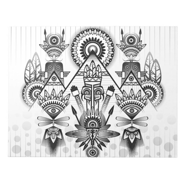 Bloco De Notas Tribal Nativo abstrato (Frente)