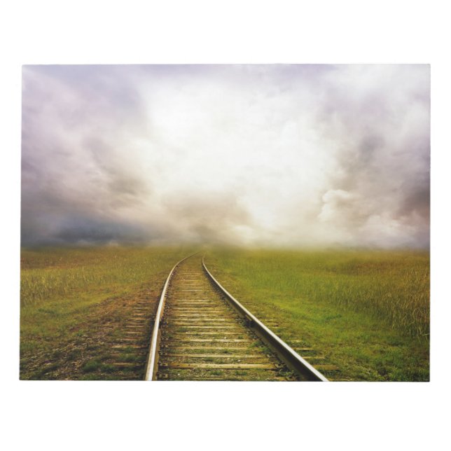 Bloco De Notas Trilhos Fantásticos em Meadow Fall Dawn (Frente)