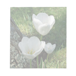Bloco De Notas Trio de Flores Brancas