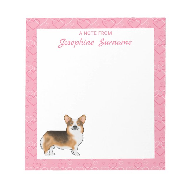 Bloco De Notas Tripla Vermelha Tripla Pembroke Welsh Corgi Corgi  (Frente)