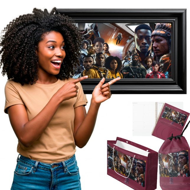 Bloco De Notas Tripulação Sekhmet (com título) (Get the full "Sekhmet Starship" collection at  https://bit.ly/BlackFutureZazzle)