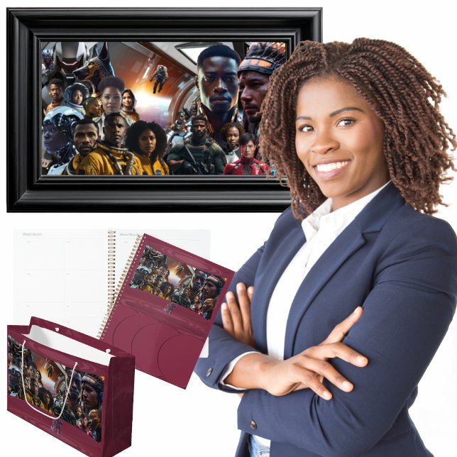 Bloco De Notas Tripulação Sekhmet (Escrita) (Get the full "Sekhmet Starship" collection at  https://bit.ly/BlackFutureZazzle)