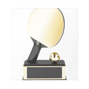 Bloco De Notas Troféu Dourado do ténis de mesa