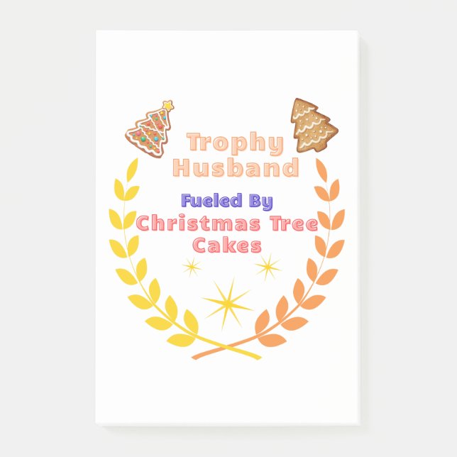 Bloco De Notas Trophy Husband Fueled by Christmas Tree Cakes (Frente)