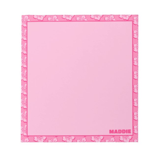 Bloco De Notas Tropical Floral Rosa Chique e Elegante  (Frente)