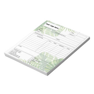 Bloco De Notas Tropical Leaf Invoice Business Sales Form Receipt