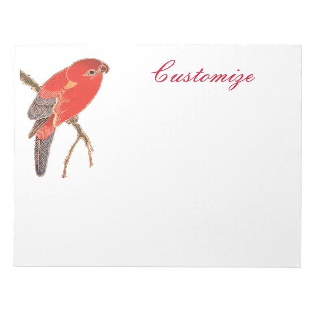 Bloco De Notas Tropical Red Parrot Thunder_Cove (Frente)