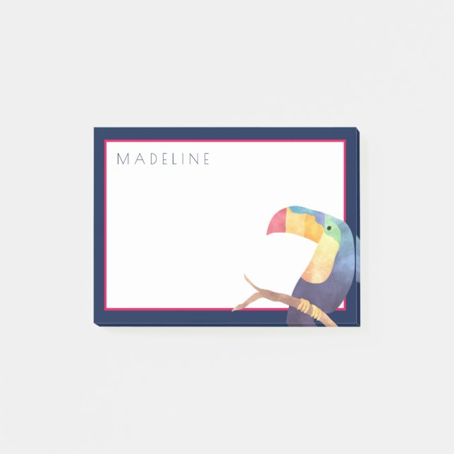 Bloco De Notas Tropical | Watercolor Toucan (Frente)