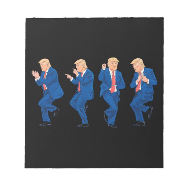 Bloco De Notas Trump 45 47 Dança Divertida Dançando Presidente EU (Frente)