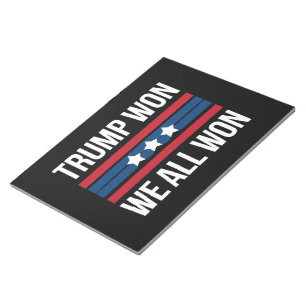 Bloco De Notas Trump Ganhou Nós Todos Ganhamos 2024 Bandeira dos