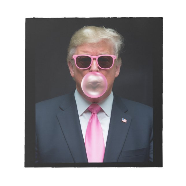 Bloco De Notas Trump Pink Bubble Gum Presidente 47 EUA (Frente)