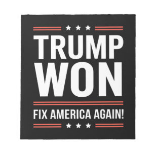 Bloco De Notas Trump Venceu MAGA Trump Vencedor 2024 Conserte a A