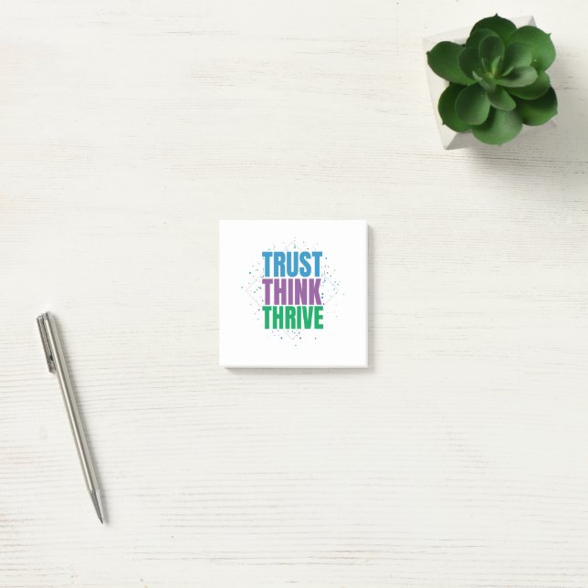 Bloco De Notas Trust Think Thrive – Motivational Quote Design (Escritótio)