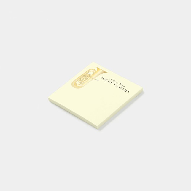 Bloco De Notas Tuba Musical Banda Professora Notas de Posto (Inclinado)