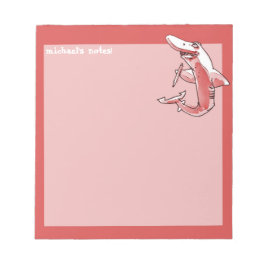 Bloco De Notas tubarão guarda desenho engraçado personalizável co