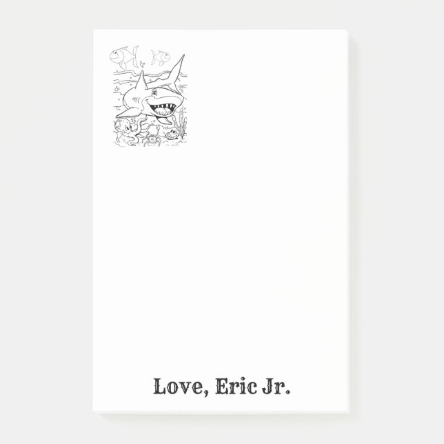 Bloco de Notas Tubarão Peixe Colorido (Frente)