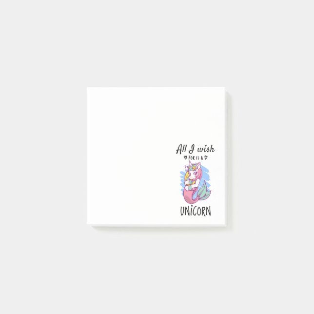Bloco De Notas Tudo o que desejo é um Unicórnio (Frente)