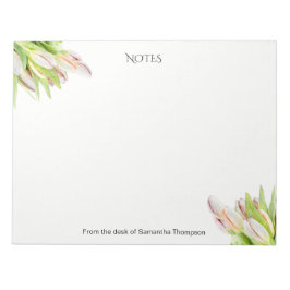 Bloco De Notas Tulip, watercolor, pink and green,