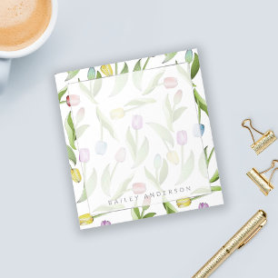 Bloco De Notas Tulipa Colorida Botânica Personalizada Flor