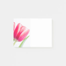 Bloco De Notas Tulipa Rosa com Foto Folha Verde