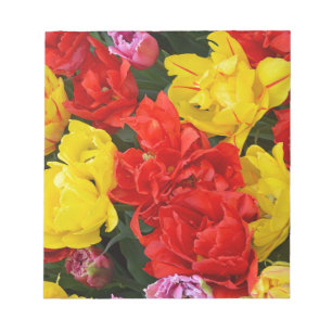 Bloco De Notas Tulipas de primavera vermelho e amarelo