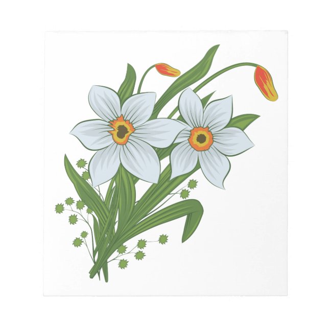 Bloco De Notas Tulipas e Flores de Daffodils (Frente)