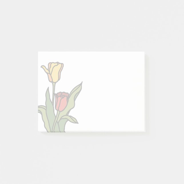 Bloco De Notas Tulipas em Vidro Pintado (Frente)