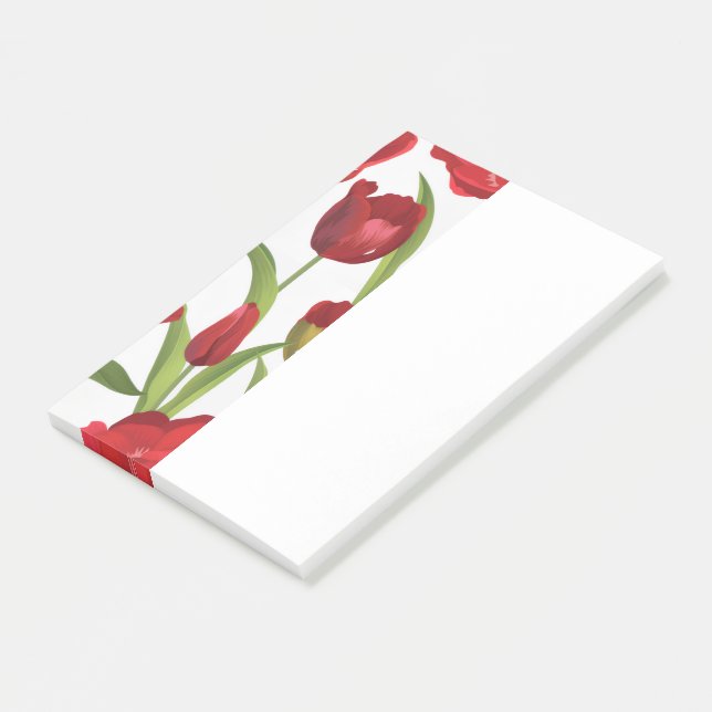 Bloco De Notas Tulipas Vermelhas (Inclinado)