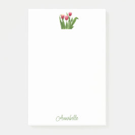 Bloco De Notas Tulipas Vermelhas com Greenery