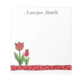 Bloco De Notas Tulipas Vermelhas Personalizadas 5,5 x 6