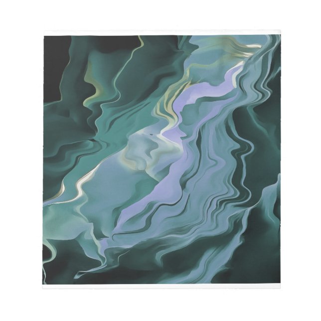 Bloco De Notas Turbulência Azul - Arte Abstrato (Frente)