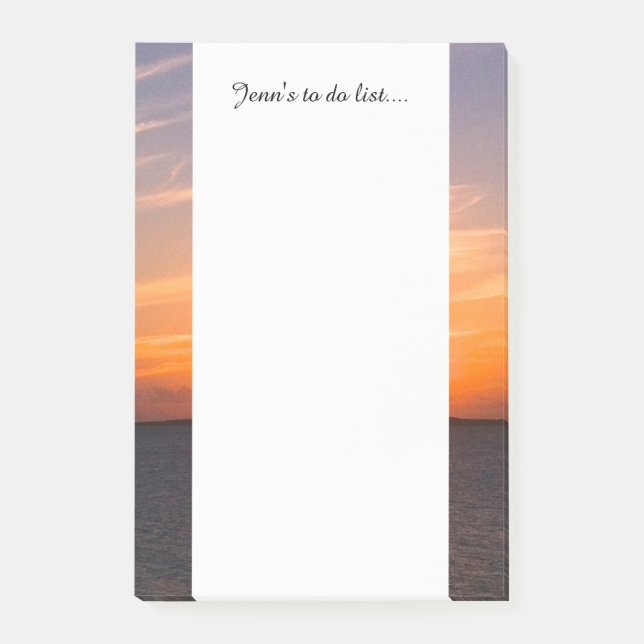 Bloco De Notas Turcos lindos do por do sol | e foto de Caicos (Frente)