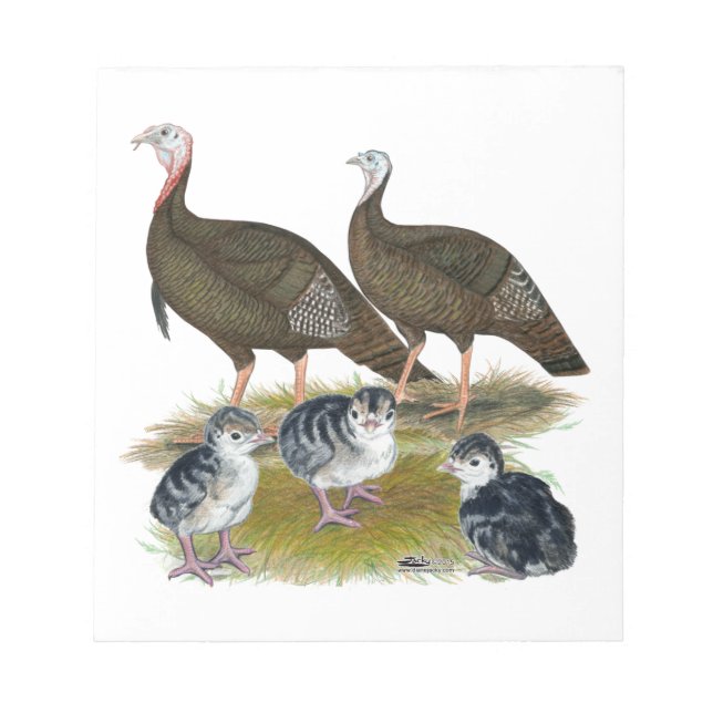 Bloco De Notas Turkeys East Wild Family (Frente)