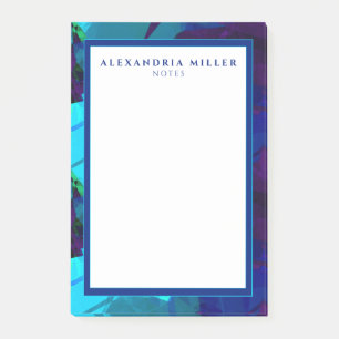 Bloco De Notas Turquesa Azul Abstrato moderna e Roxo