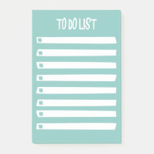 Turquesa Blue White Simple Girly To Do List Stati
