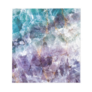Bloco De Notas Turquesa & cristal de quartzo roxo