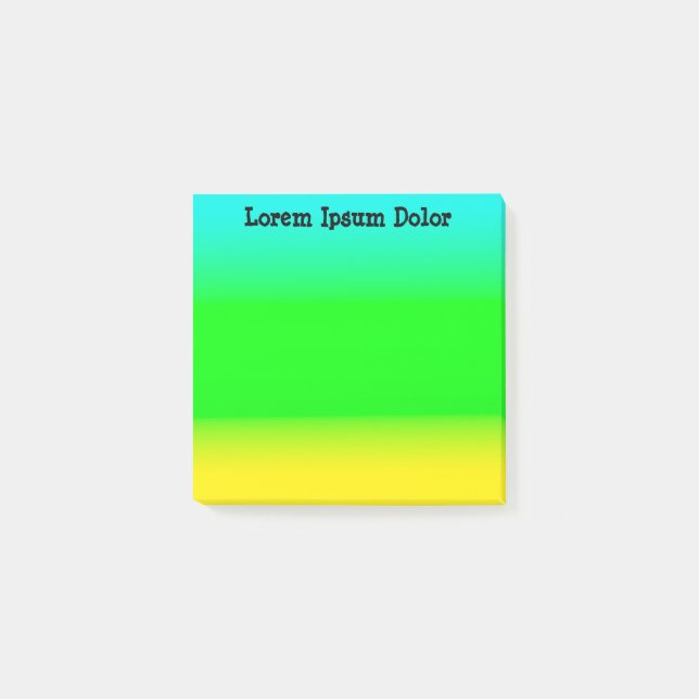 Bloco De Notas Turquesa Personalizada, Verde e Amarelo (Frente)