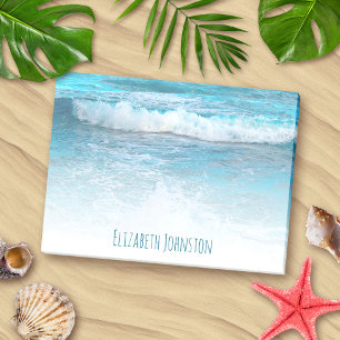 Bloco De Notas Turquesa tropical oceano Havaí ondas foto persona