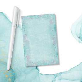 Bloco De Notas Turquoise Fantasy Silver Star Glitter