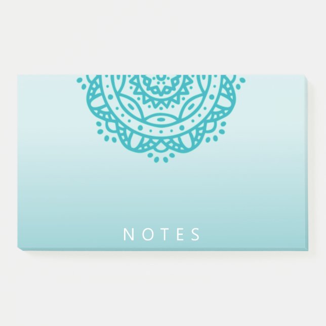 Bloco De Notas Turquoise Mandala Ombre - Notas de Posto (Frente)