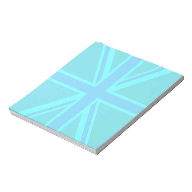 Bloco De Notas Turquoise Union Jack Flag Decor (Invertido)