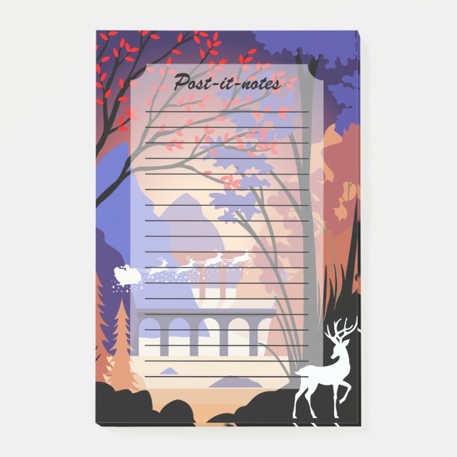 Bloco De Notas Twilight Forest Christmas Santa Sleigh (Frente)