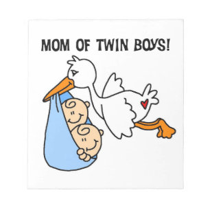 Bloco De Notas Twin Boys Mamãe Stork Gifts