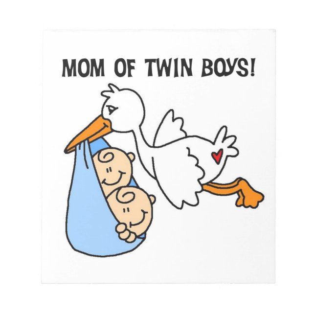 Bloco De Notas Twin Boys Mamãe Stork Gifts (Frente)