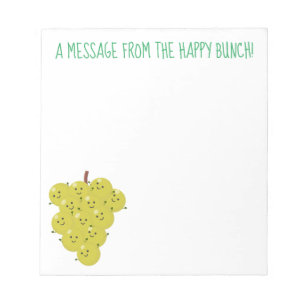 Bloco De Notas Um belo cacho engraçado de desenho animado de uva