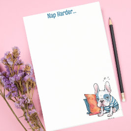 Bloco De Notas um belo cão de estimação francês, um animal vestid