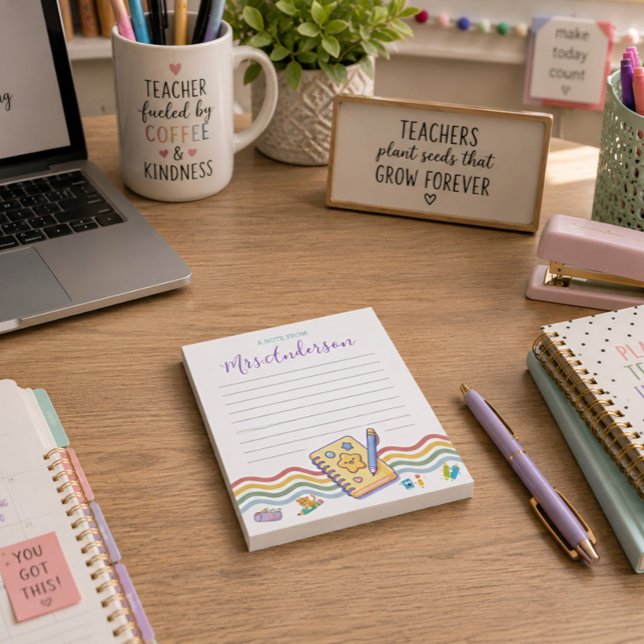 Bloco De Notas Um Caderno Personalizado Uma Nota Da Professora Cu (Criador carregado)